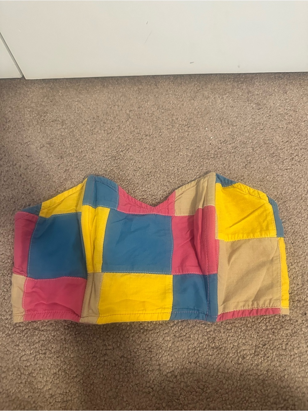 Kids Colorblock Patchwork Shorts - Pink Blue Yellow